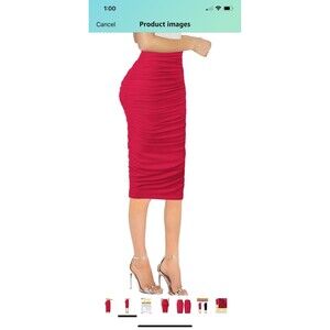 NWT figure-hugging Red Ruffle skirt by Zesica size S slim fit bodycon party club